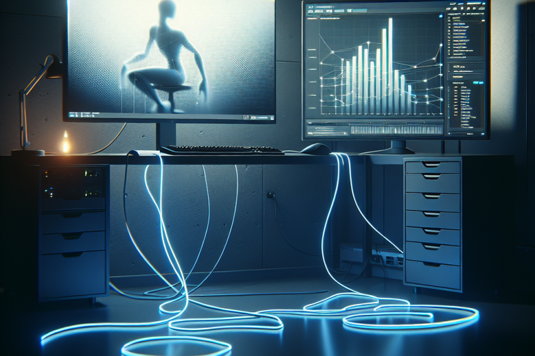 Photorealistic workstation illustrating Animgraph 2 beta with delta replication, compression, LOD